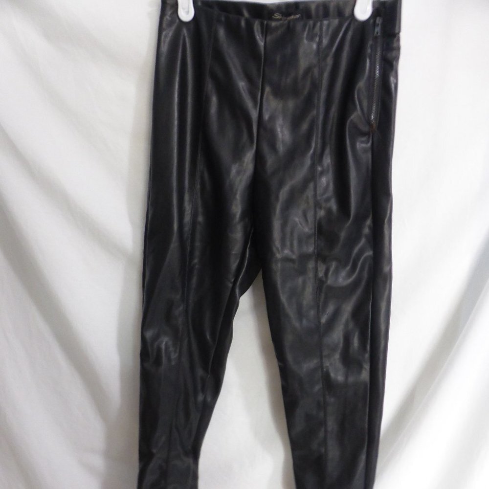 SHINESTAR, small, faux leather pants, side zip